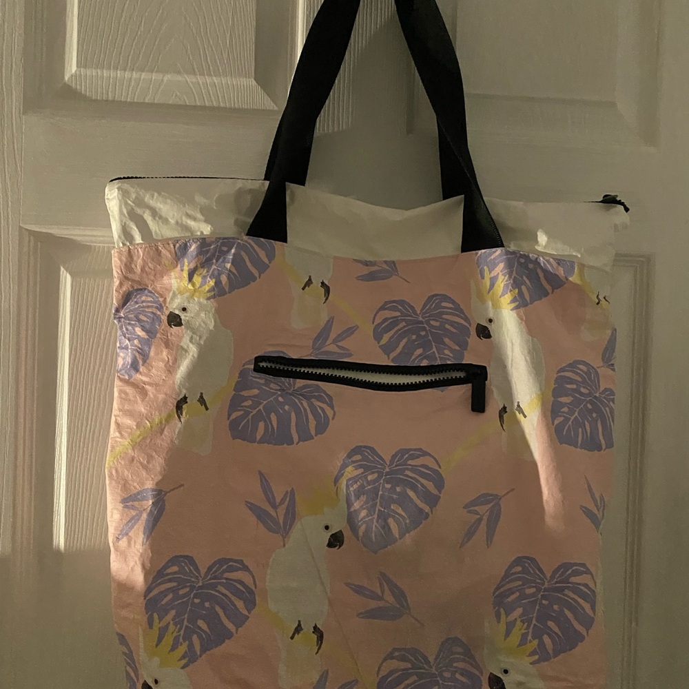 ALOHA Collection Pink and Purple Shoulder Bag with Tropical Design